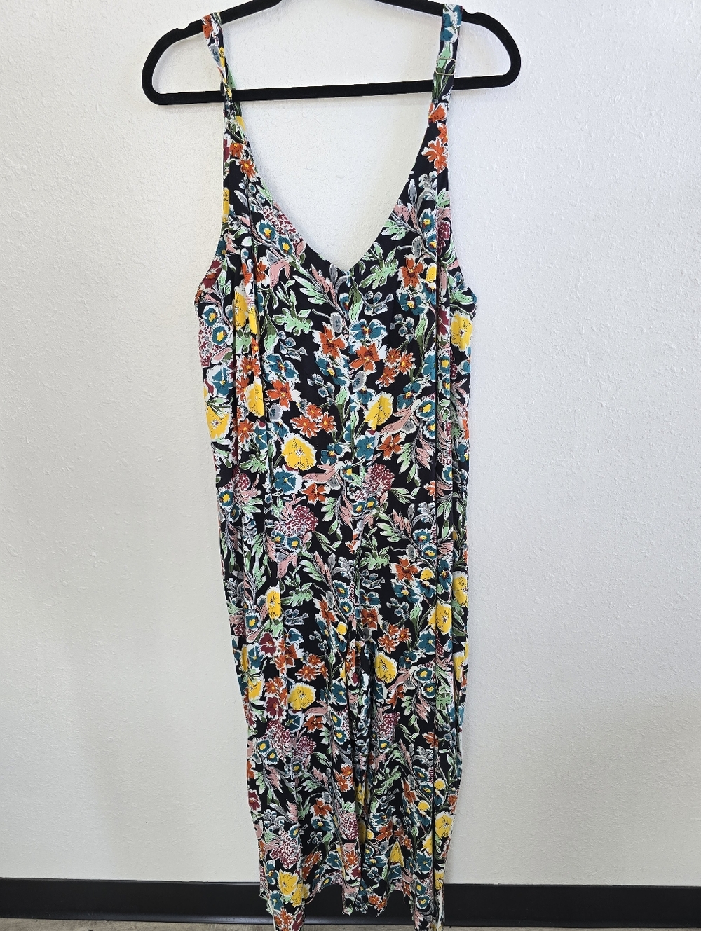 Natural Life NWT Chelsea Cotton Jumpsuit Floral Wide Leg Jumpsuit Romper Boho XL - Picture 8 of 8
